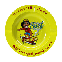 Load image into Gallery viewer, HONEYPUFF Green Tinplate Metal Ashtray, Mini Size Ash Tray with Cigarette Holder, Easy Clean Metal Cigarette Ashtray & Portable
