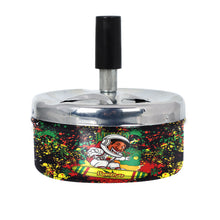 Load image into Gallery viewer, HONEYPUFF Press Cigarette Ashtray, Round Metal Ash Tray & Cigarette Holder, Portable Ash Trays