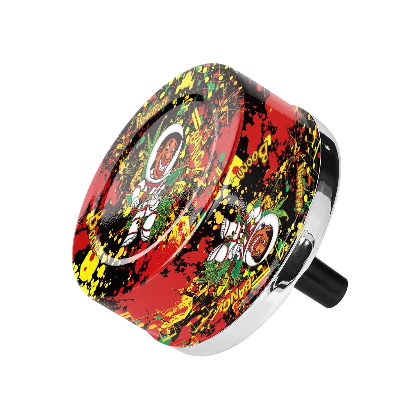 HONEYPUFF Press Cigarette Ashtray, Round Metal Ash Tray & Cigarette Holder, Portable Ash Trays