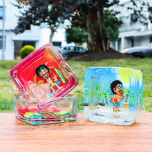 Load image into Gallery viewer, HONEYPUFF 92 mm Glass Ashtray, Square Shape Ash Tray with Cigarette Holder, Decorate Cigarette Ashtray & Easy Clean, 6 PCS