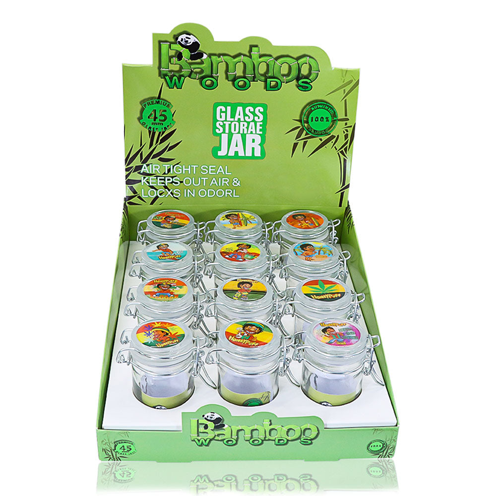 HONEYPUFF Smell Proof Airtight Glass Storage Cigarette Jar, Colorful Stash Jars, 84*58 mm Size Smell Proff Container