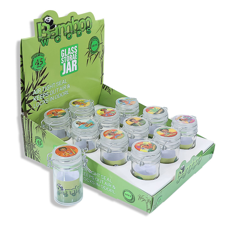 HONEYPUFF Smell Proof Airtight Glass Storage Cigarette Jar, Colorful Stash Jars, 84*58 mm Size Smell Proff Container