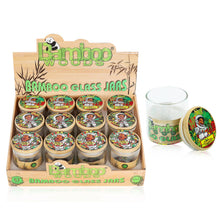 Load image into Gallery viewer, Honeypuff Herb Glass Jar Sticker Empty Storage Container Herb Glass Jar With Bamboo Lid