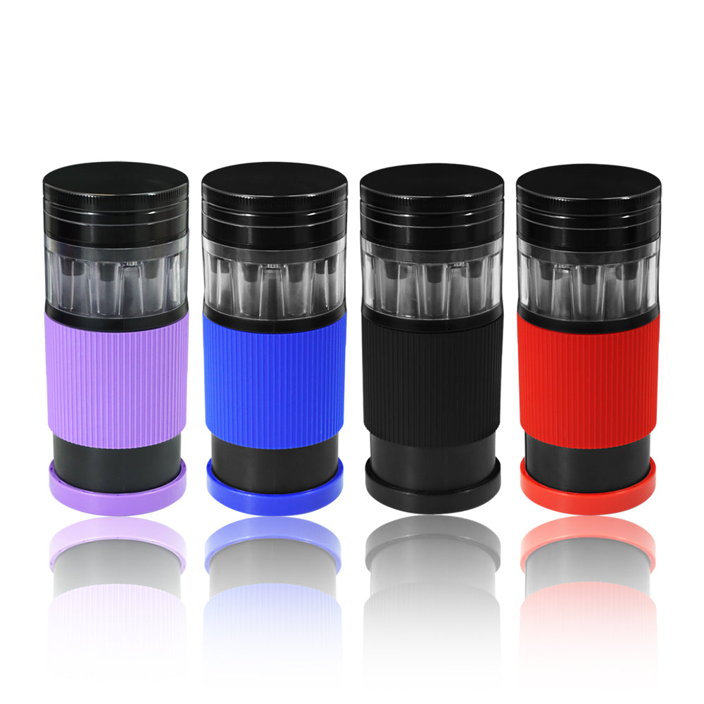HONEYPUFF Plastic Herb Grinder With Cone Pre Rolled Cones Holder, 70 mm 5 Lay Smoker Grinders