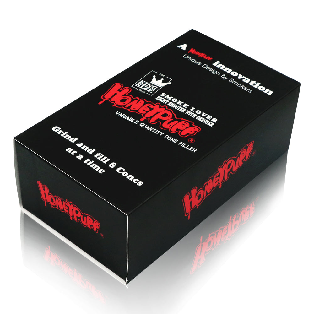 HONEYPUFF Plastic Herb Grinder With Cone Pre Rolled Cones Holder, 70 mm 5 Lay Smoker Grinders