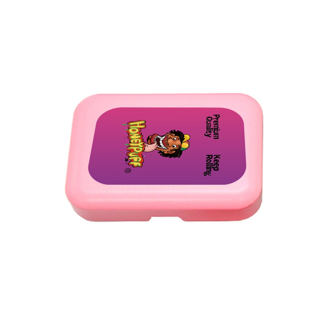 HONEYPUFF Plastic Storage Case, Flip Cover with Paper Clip Tobacco Stash Box, 110 x 75 mm Cigarette Storage Case