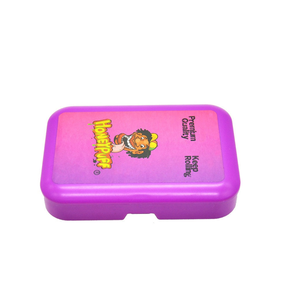 HONEYPUFF Plastic Storage Case, Flip Cover with Paper Clip Tobacco Stash Box, 110 x 75 mm Cigarette Storage Case