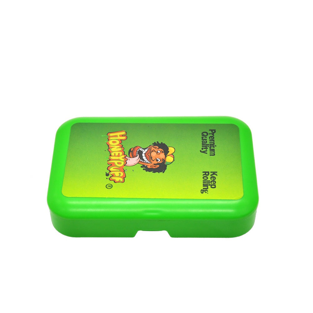 HONEYPUFF Plastic Storage Case, Flip Cover with Paper Clip Tobacco Stash Box, 110 x 75 mm Cigarette Storage Case