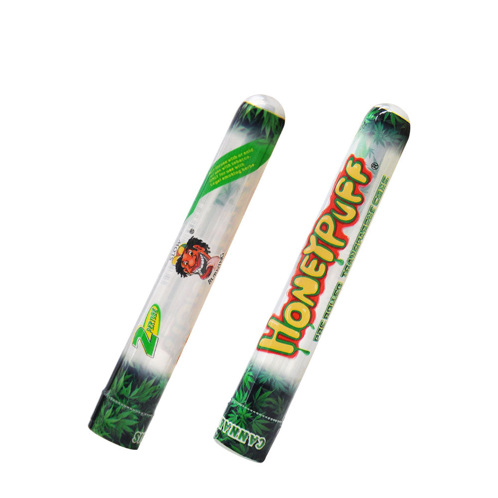 HONEYPUFF-Vorgerollte Tüten mit Cannabisgeschmack, durchsichtige Zigarettenpapiere, vorgerollte Zigarettenpapiere der Größe 1 1/4 mit Tips, 2 Stück pro Tube