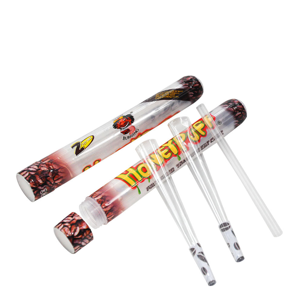 HONEYPUFF 1 1/4 Größe Kaffeegeschmack Vorgerollte Tüten, durchsichtige Zigarettenpapiere, 2 Stück/Tube, 24 Tuben/Box