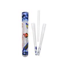 Load image into Gallery viewer, HONEYPUFF 1 1/4 Size Blueberry Flavor Pre Rolled Cones, Clear Rolling Papers, 2 PCS / Tube 24 Tubes / Box