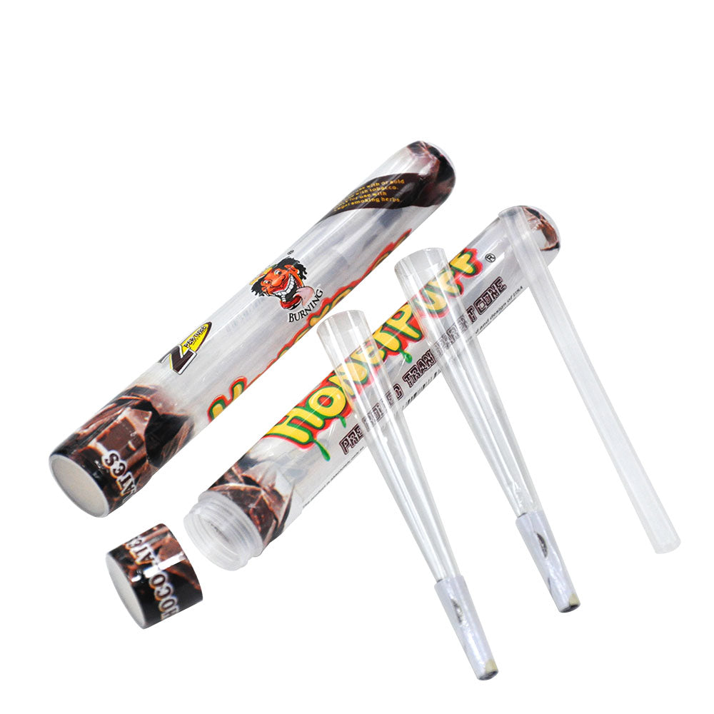HONEYPUFF Schokoladengeschmack, vorgerollte Tüten, transparente Zigarettenpapiere, vorgerollte Zigarettenpapiere der Größe 1 1/4 mit Tips, 2 Stück pro Tube