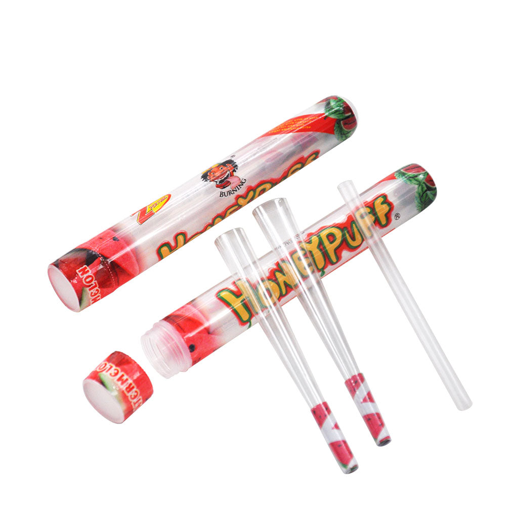 HONEYPUFF Kirschgeschmack, vorgerollte Tüten, transparente Zigarettenpapiere, vorgerolltes Zigarettenpapier der Größe 1 1/4 mit Tips, 2 Stück/Tube