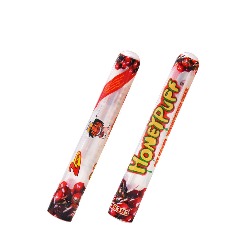 HONEYPUFF Kirschgeschmack, vorgerollte Tüten, transparente Zigarettenpapiere, vorgerolltes Zigarettenpapier der Größe 1 1/4 mit Tips, 2 Stück/Tube