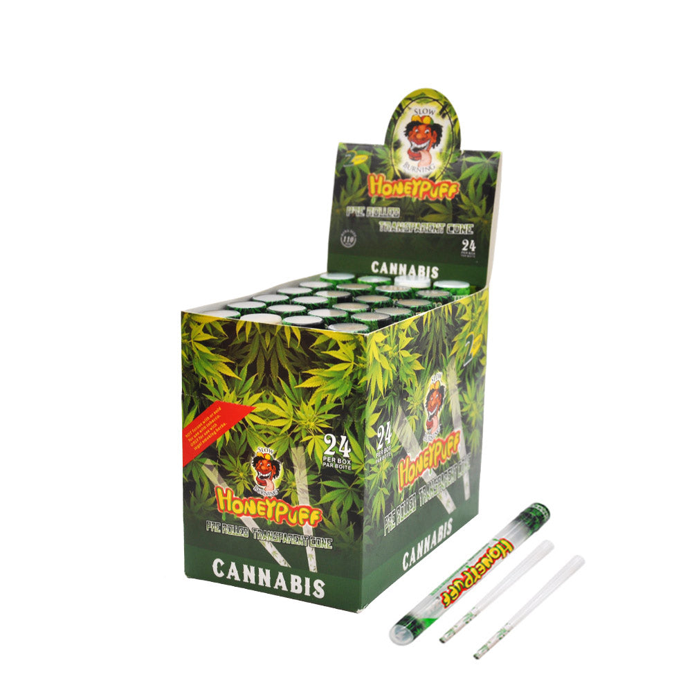 HONEYPUFF Cannabis-Geschmack, vorgerollte Tüten, transparente Zigarettenpapiere, vorgerollte Kingsize-Zigarettenpapiere mit Tips, 2 Stück pro Tube