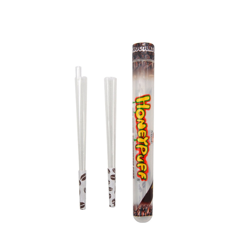 HONEYPUFF Kaffeegeschmack, vorgerollte Tüten, transparente Zigarettenpapiere, vorgerollte Kingsize-Zigarettenpapiere mit Tips, 2 Stück pro Tube