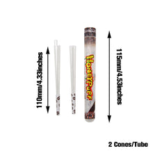 Load image into Gallery viewer, HONEYPUFF Coffee Flavor Pre Rolled Cones, Clear Rolling Papers, King Size Pre Rolled Rolling Paper with Tips, 2 PCS per Tube
