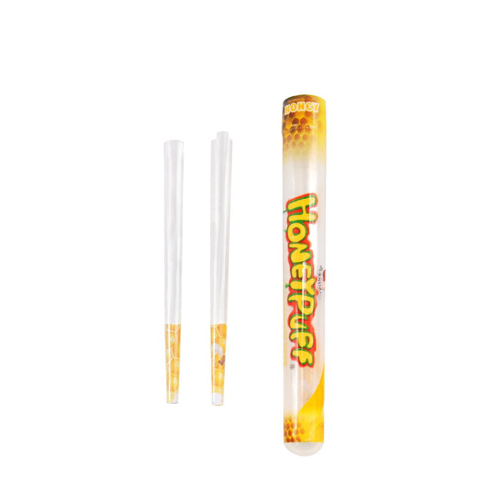 HONEYPUFF Honey Flavored Pre Rolled Cones, King Size Pre Rolled Rolling Paper with Tips, Transparent & Slow Burning Rolled Paper, 2 PCS per Tube