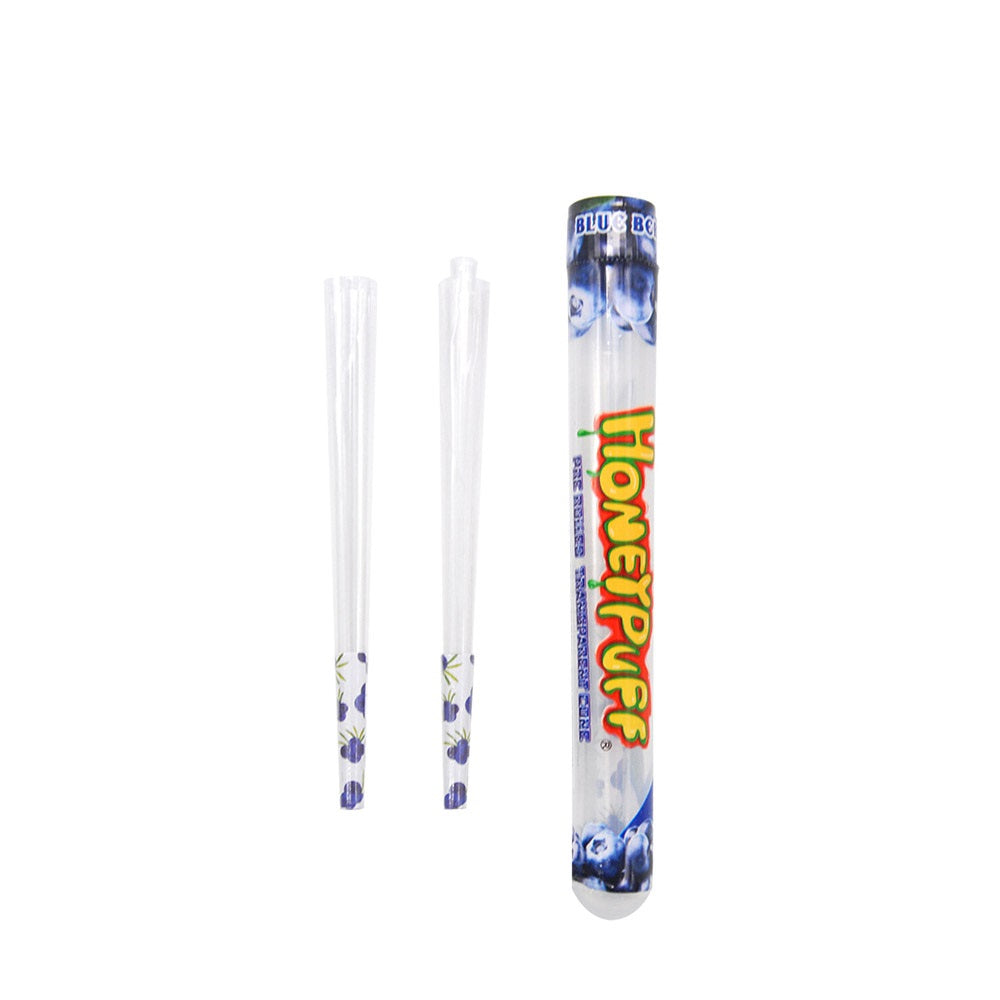HONEYPUFF Blaubeergeschmack, vorgerollte Tüten, transparente Zigarettenpapiere, vorgerollte Kingsize-Zigarettenpapiere mit Tips, 2 Stück pro Tube