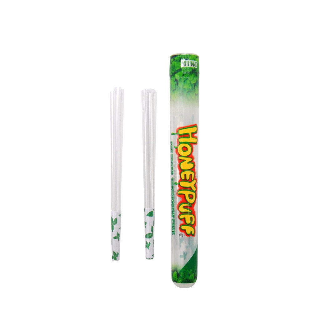 HONEYPUFF Mint Flavored Pre Rolled Cones, King Size Pre Rolled Rolling Paper with Tips, Transparent & Slow Burning Rolled Paper, 2 PCS per Tube