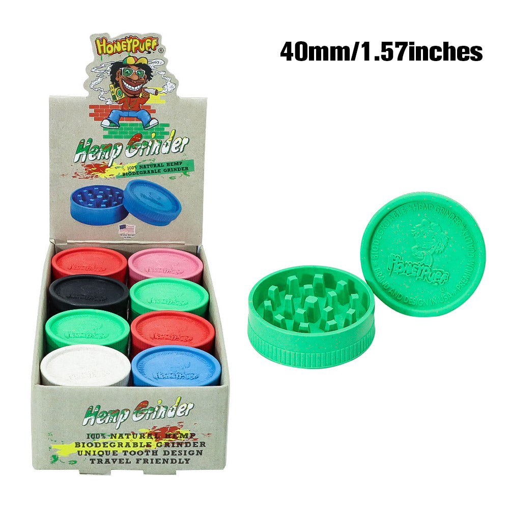 HONEYPUFF Biodegradable Plastic Herb Grinder, 40 mm 2 Lay Tobacco Grinder, Portable Weed Grinders
