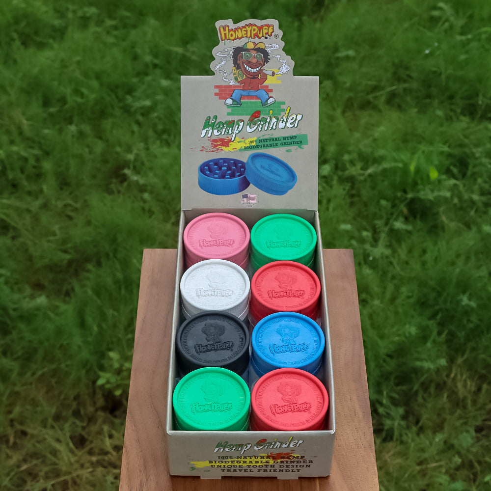 HONEYPUFF Biodegradable Plastic Herb Grinder, 63 mm 2 Lay Tobacco Grinder, Portable Weed Grinders