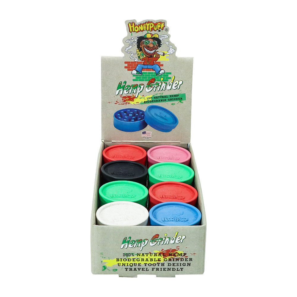 HONEYPUFF Biodegradable Plastic Herb Grinder, 63 mm 2 Lay Tobacco Grinder, Portable Weed Grinders