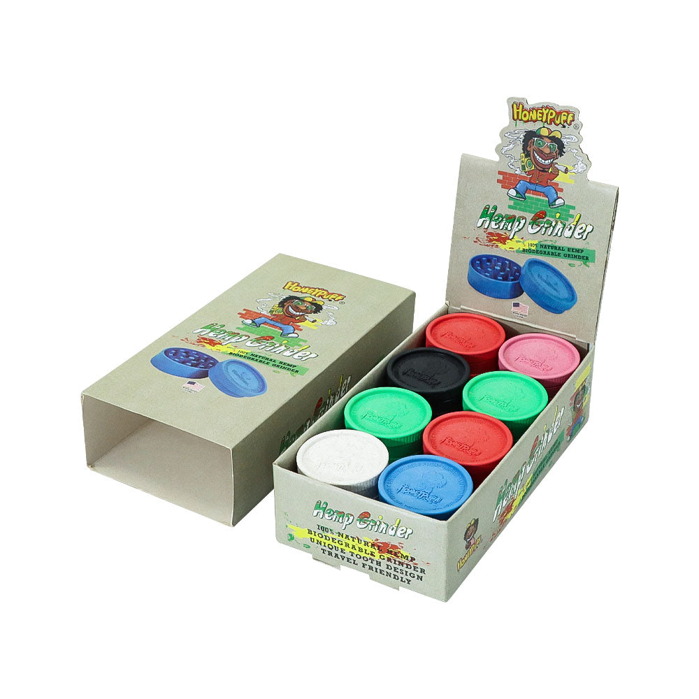 HONEYPUFF Biodegradable Plastic Herb Grinder, 63 mm 2 Lay Tobacco Grinder, Portable Weed Grinders