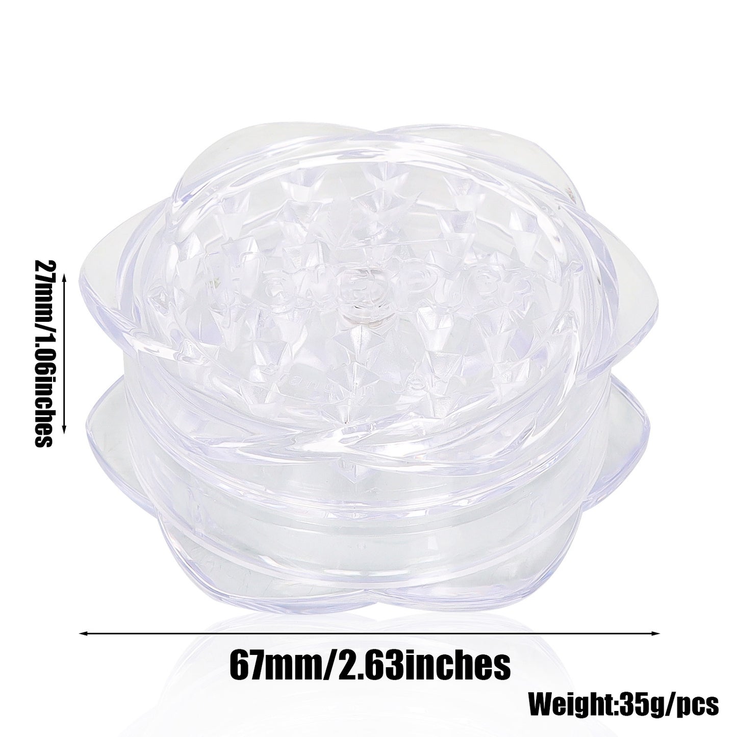 HOEYPUFF Biodegradable Plastic Herb Grinder, 67 mm 3 Layers Smoker Grinder, 12 PCS / Box