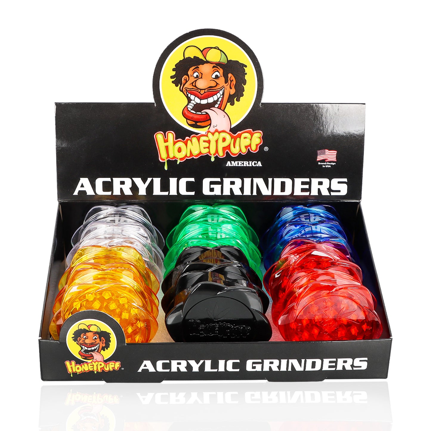 HOEYPUFF Biodegradable Plastic Herb Grinder, 67 mm 3 Layers Smoker Grinder, 12 PCS / Box