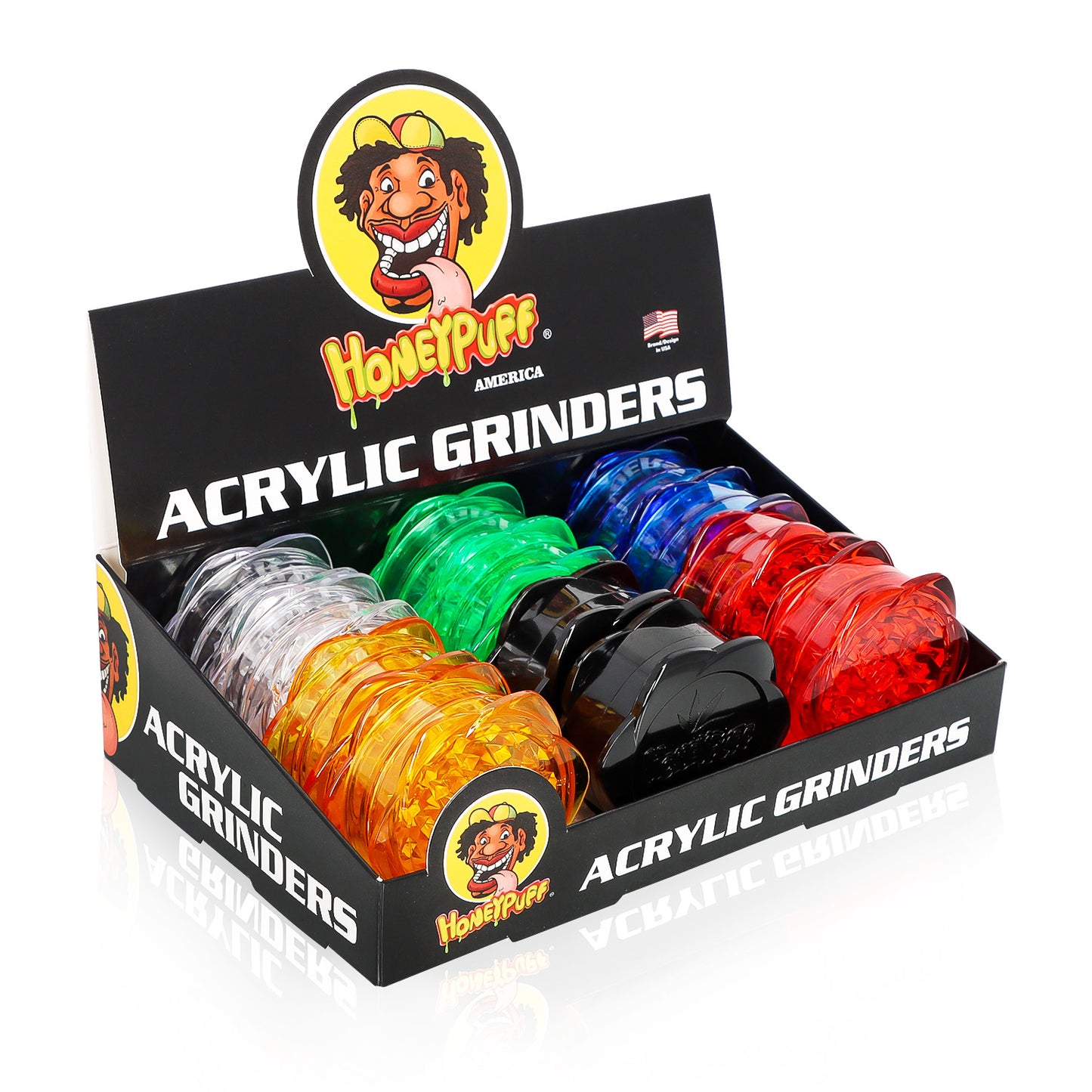 HOEYPUFF Biodegradable Plastic Herb Grinder, 67 mm 3 Layers Smoker Grinder, 12 PCS / Box