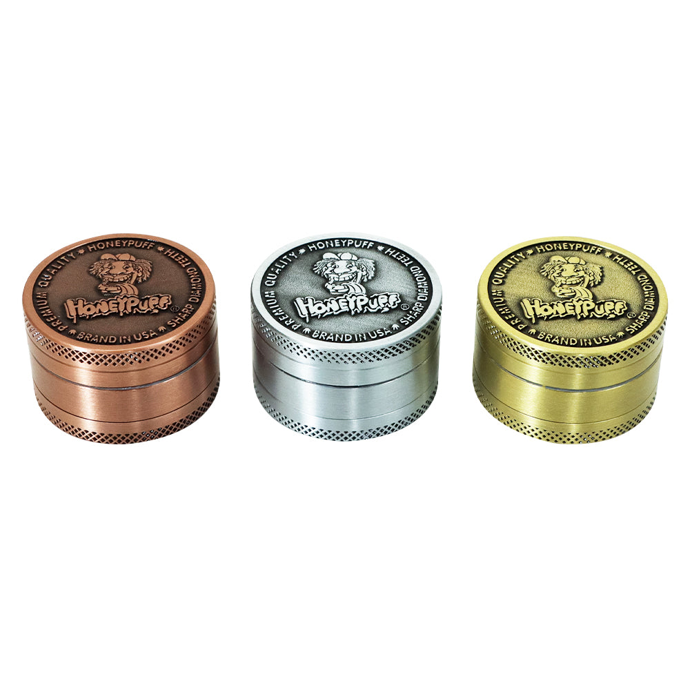 HONEYPUFF 40 mm Zinc Alloy Herb Grinder, 3 Lay Metal Tobacco Grinder, Easy Clean Weed Grinder, 6 PCS / Box