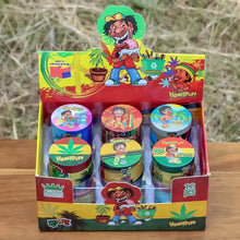 Load image into Gallery viewer, HONEYPUFF 40 mm Zinc Metal Herb Grinder, Rasta Style 4 Lay Smoker Grinder, 6 PCS / Box