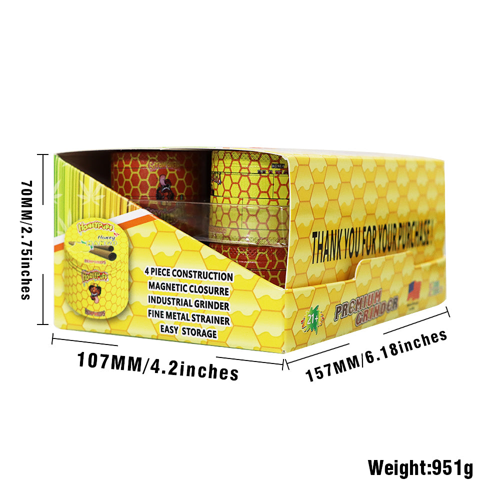 HONEYPUFF 4 Lay Zinc Metal Smoker Grinder, 40 mm Herb Grinder, Easy Clean Herb Grinders