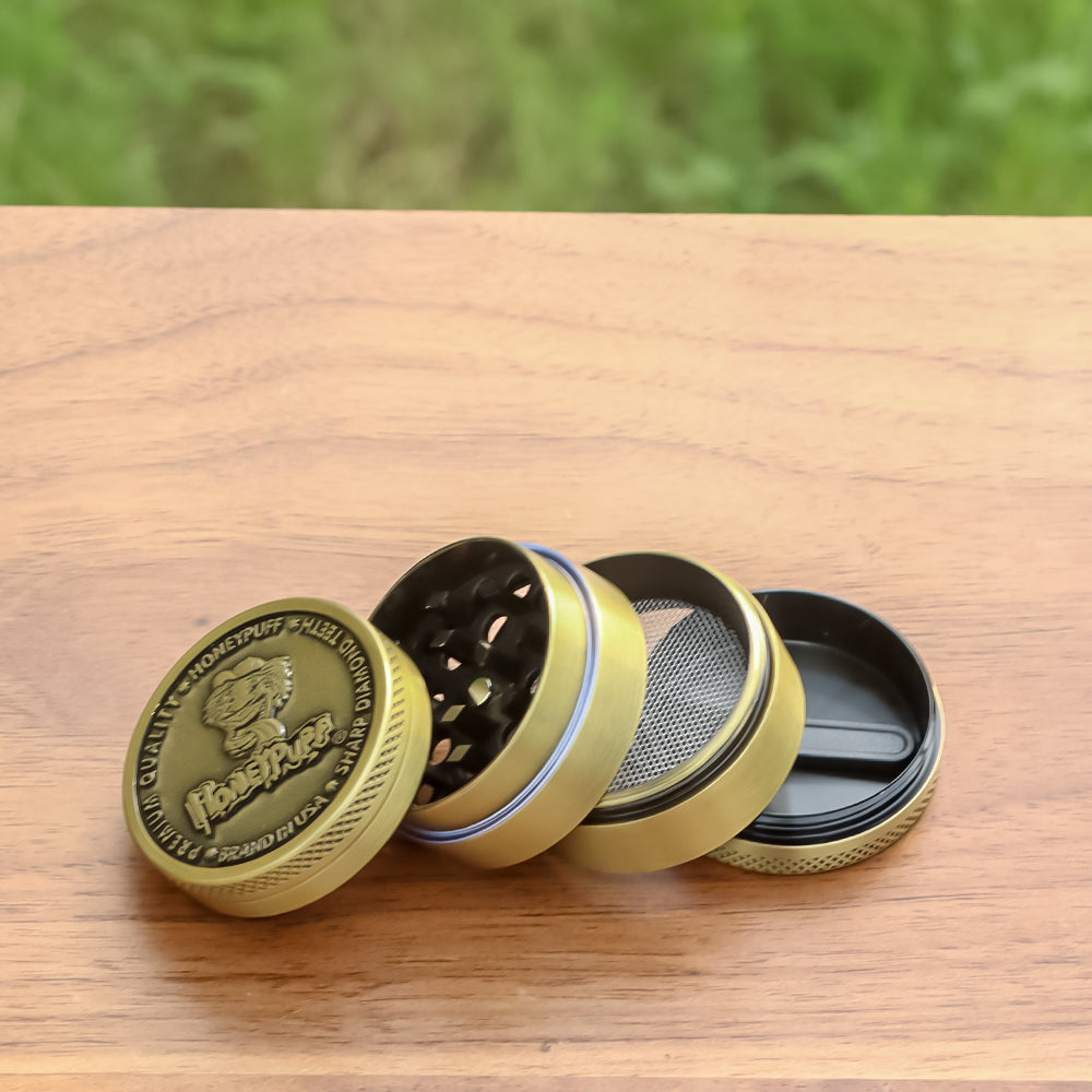 HONEYPUFF 40 mm Zinc Alloy Herb Grinder, 4 Lay Metal Smoker Grinder, Easy Clean Weed Grinder, 6 PCS / Box