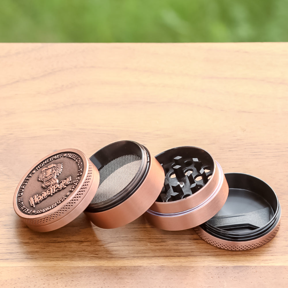 HONEYPUFF 40 mm Zinc Alloy Herb Grinder, 4 Lay Metal Smoker Grinder, Easy Clean Weed Grinder, 6 PCS / Box