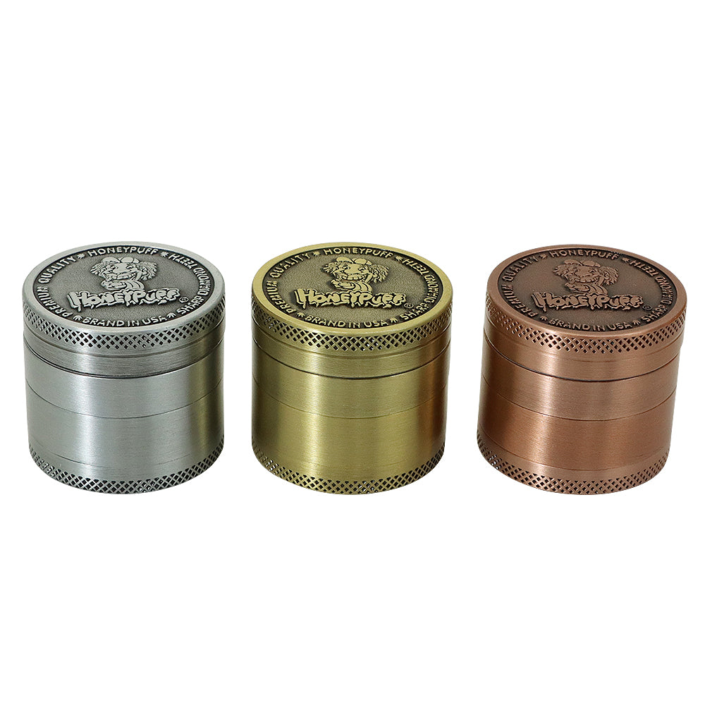 HONEYPUFF 40 mm Zinc Alloy Herb Grinder, 4 Lay Metal Smoker Grinder, Easy Clean Weed Grinder, 6 PCS / Box