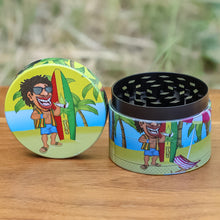 Load image into Gallery viewer, HONEYPUFF 50 mm Zinc Metal Herb Grinder, Rasta Style 4 Lay Smoker Grinder, 6 PCS / Box