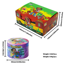 Load image into Gallery viewer, HONEYPUFF 50 mm Zinc Metal Herb Grinder, Rasta Style 4 Lay Smoker Grinder, 6 PCS / Box