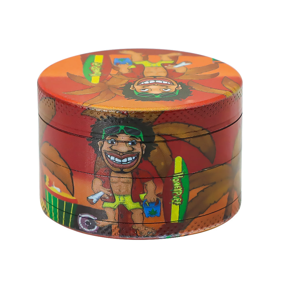 Moulin à herbes Honeypuff 50 mm en zinc et métal, style rasta, 4 couches, 6 pièces par boîte