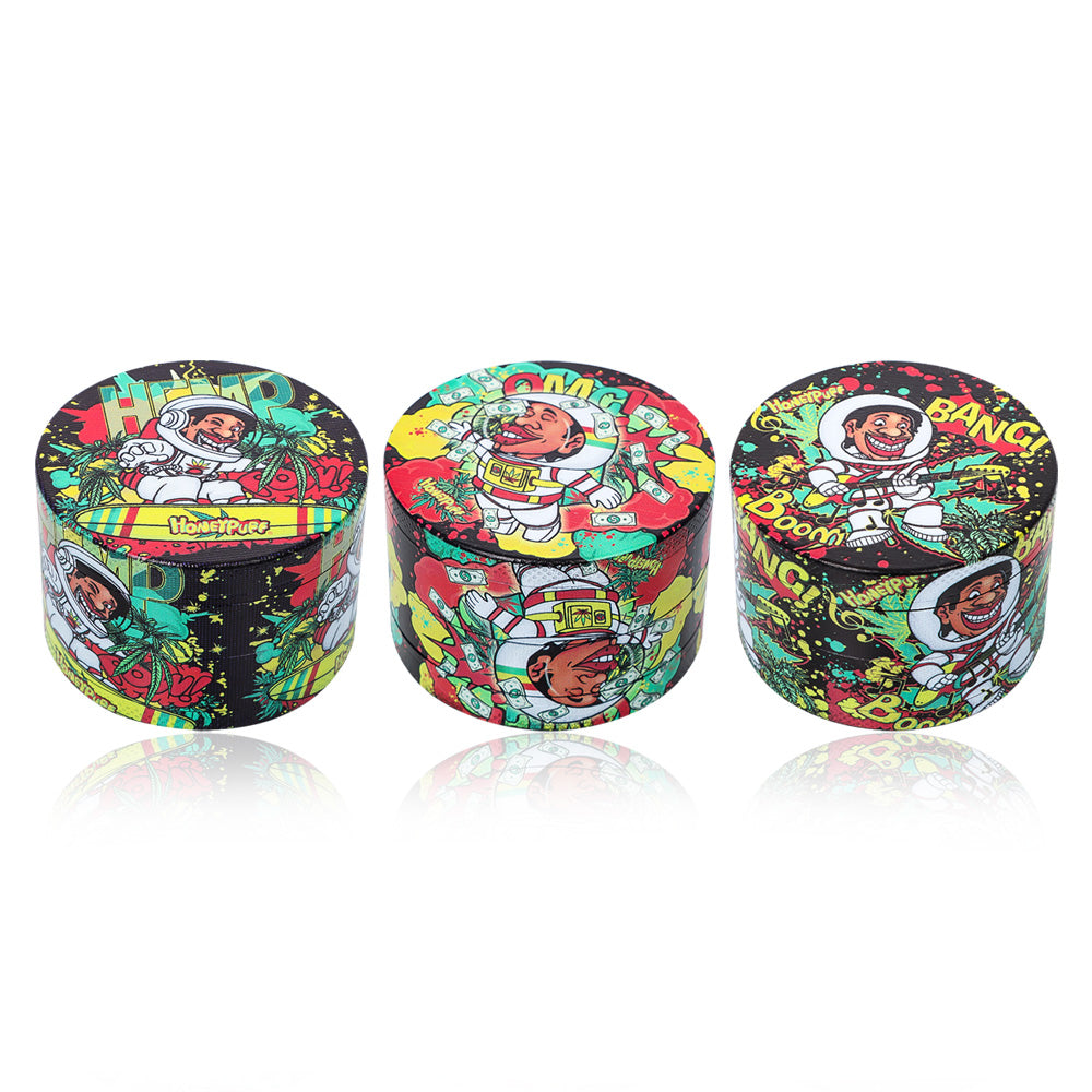 HOENYPUFF 60 mm Zinc Alloy Herb Grinder, 4 Layers Metal Smoker Grinder, Black Weed Grinder, 6 PCS / Box