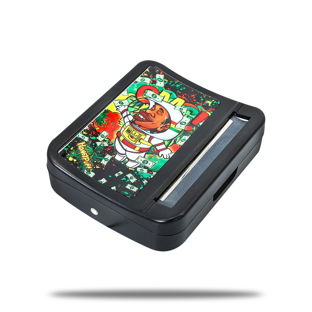 HOEYPUFF 1 1/4 Size Automatic Rolling Machine Case, Black Cigarette Rolling Machine Box with Large Stash Case, 6 PCS / Box