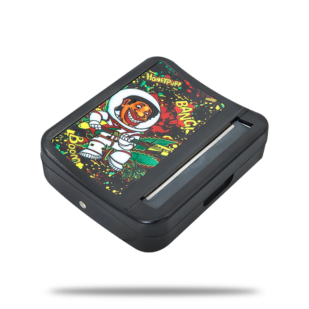 HOEYPUFF 1 1/4 Size Automatic Rolling Machine Case, Black Cigarette Rolling Machine Box with Large Stash Case, 6 PCS / Box