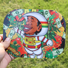 Load image into Gallery viewer, HONEYPUFF Tinplate Metal Rolling Tray with Soft Magnetic Lid, Smooth Rounded Edge Cigarette Rolling Tray, Portable & Decorative Rolling Paper Tray, Small Size 7” x 5.5” Rolling Trays