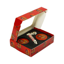 Load image into Gallery viewer, HONEYPUFF Red Package Tobacco Pipe Kit, Glass Smoking Pipe With Metal Blow & 4 Lay Tobacco Grinder