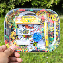 Load image into Gallery viewer, HONEYPUFF rolling tray kit, Cola Flavored 1 1/4 Size Rolling Paper, White Rolling Tip, Glass One Hitter, Plastic Herb Grinder