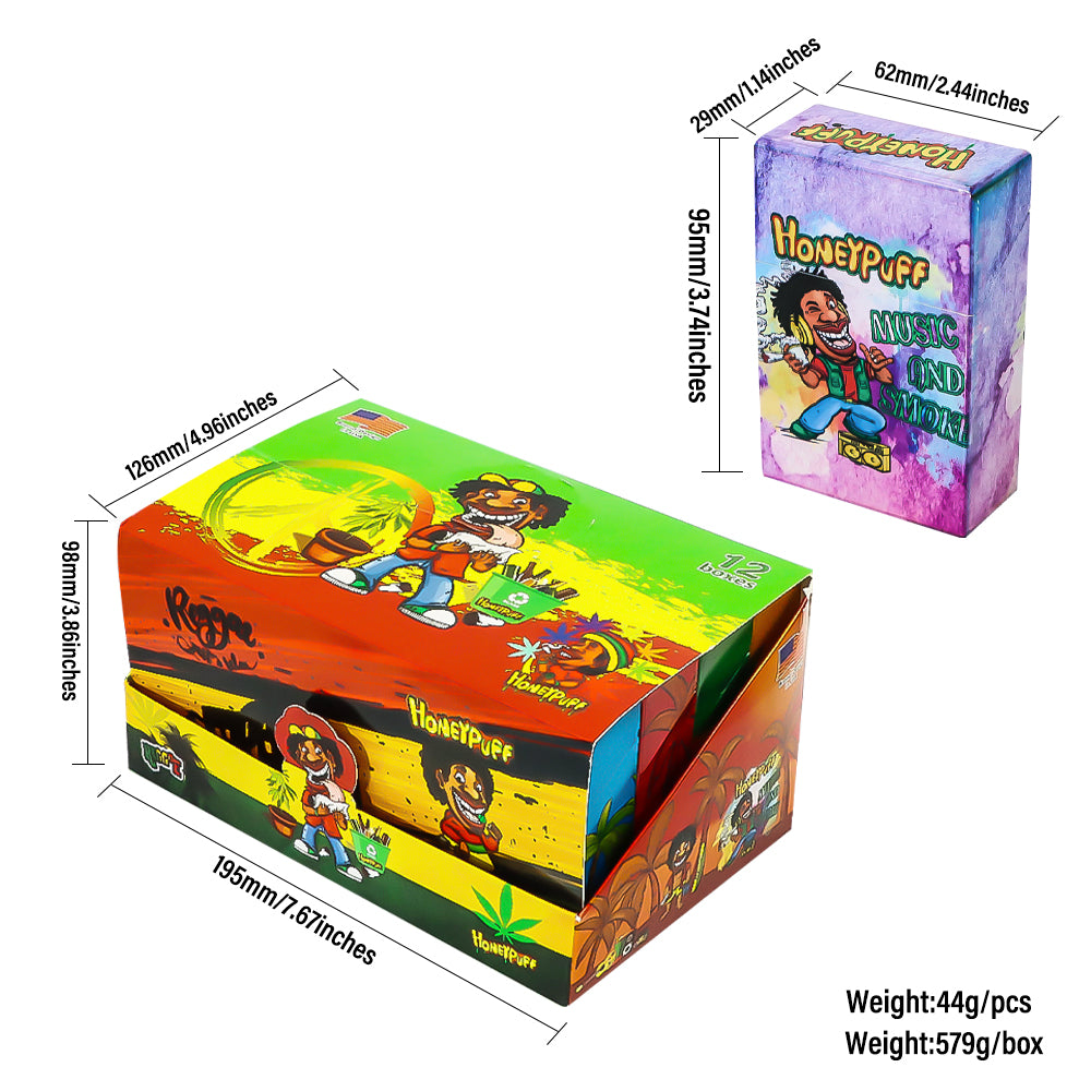 HONEYPUFF Zigarettenetui aus Kunststoff, 60 x 93 mm, bunte Zigarettenschachtel, 12 Stück/Box