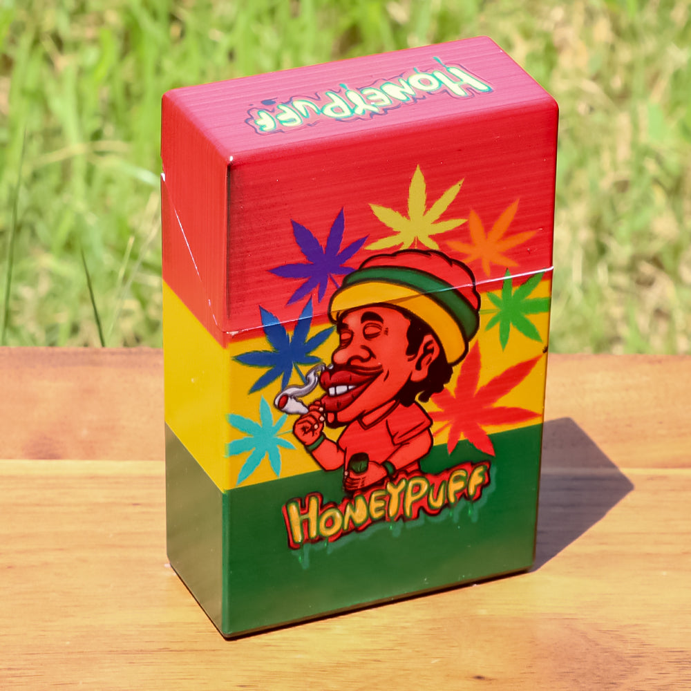 HONEYPUFF Zigarettenetui aus Kunststoff, 60 x 93 mm, bunte Zigarettenschachtel, 12 Stück/Box
