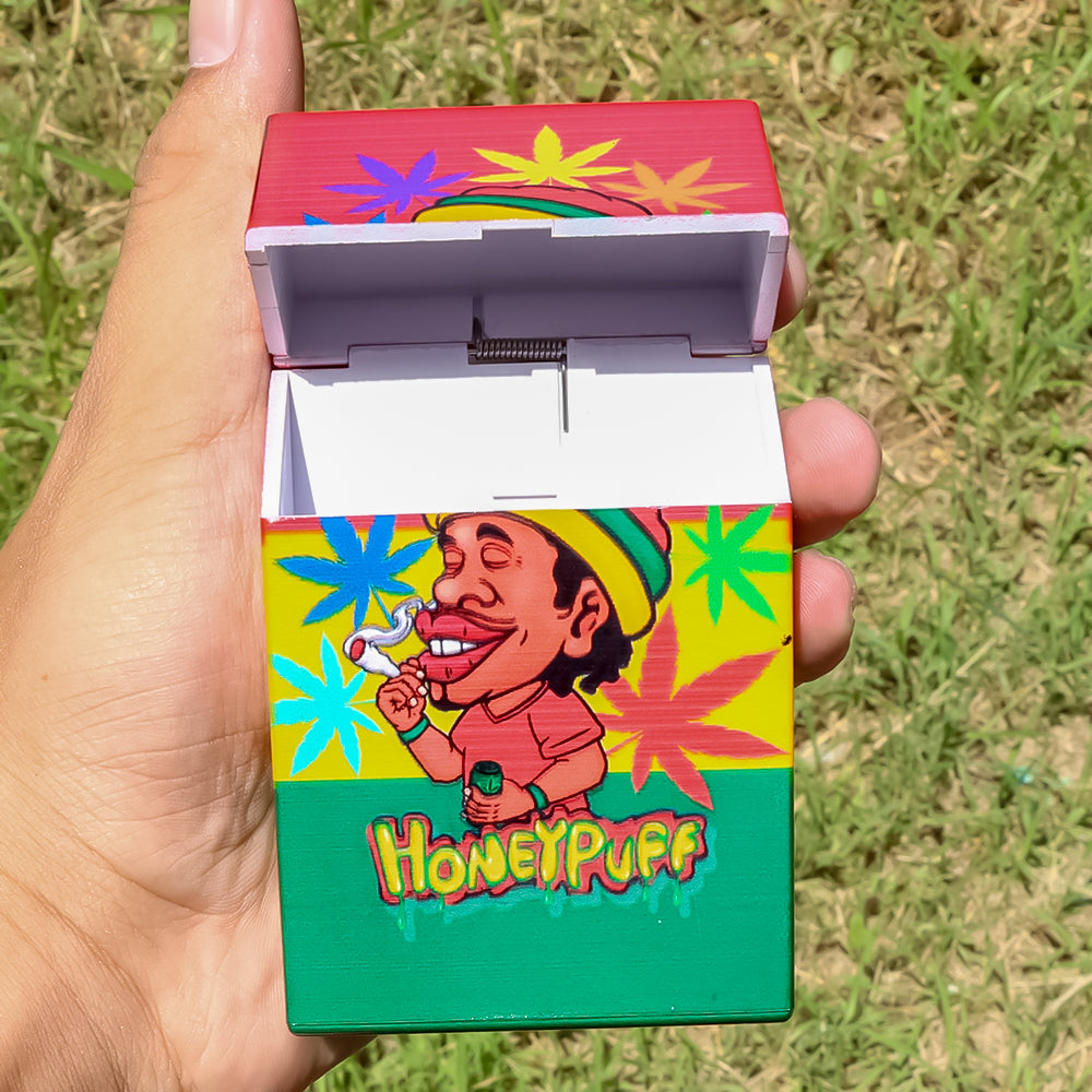 HONEYPUFF Zigarettenetui aus Kunststoff, 60 x 93 mm, bunte Zigarettenschachtel, 12 Stück/Box