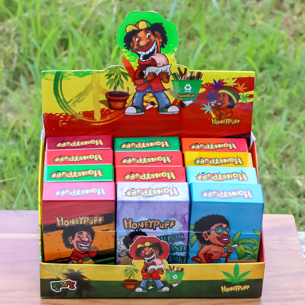 HONEYPUFF Zigarettenetui aus Kunststoff, 60 x 93 mm, bunte Zigarettenschachtel, 12 Stück/Box